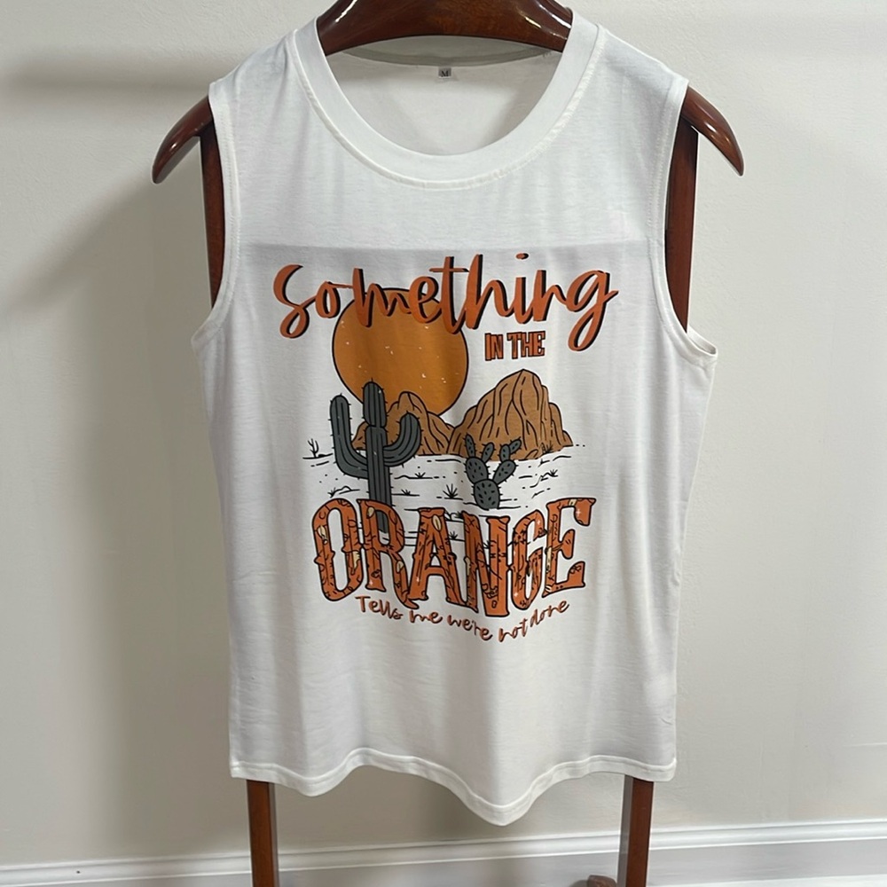 “Something In the Orange” Muscle Tank, sz M